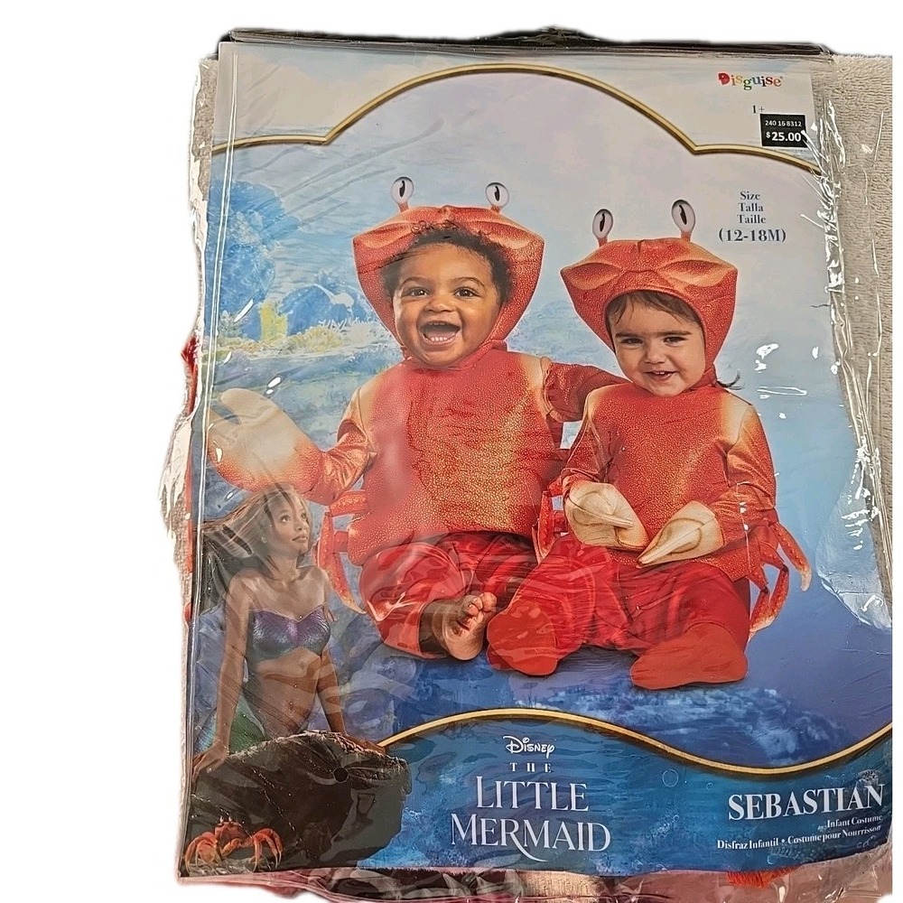Disguise Sebastian The Little Mermaid Disney Infant/Toddler Costume 12-18 Months